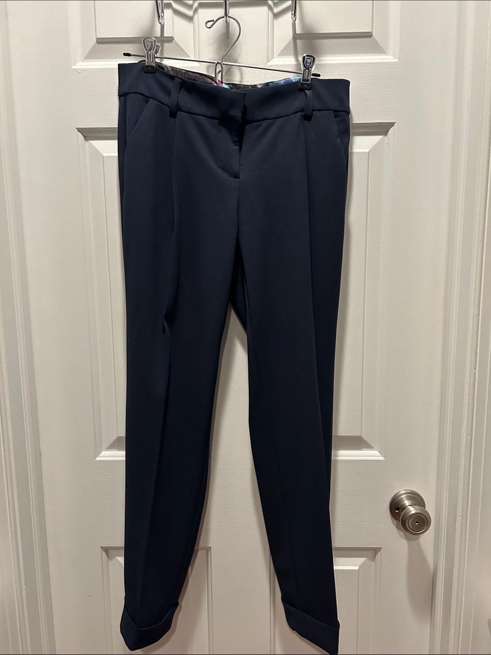 The Savile Row Co Classic Navy Tailored Dress Trousers